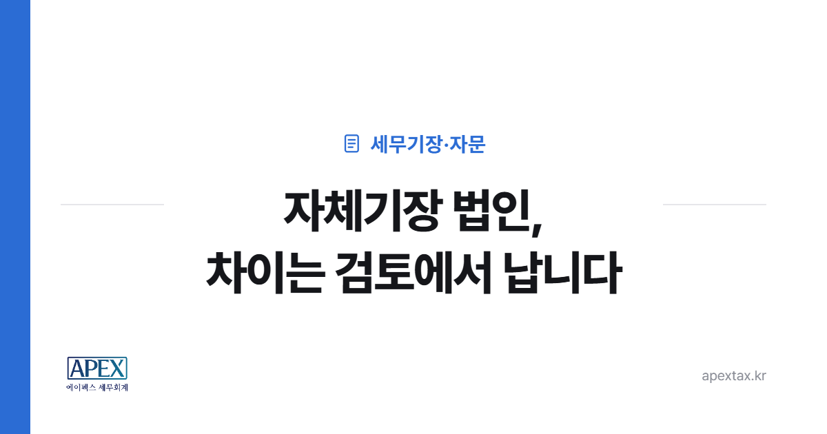 자체기장 법인 세무 검토 안내 이미지