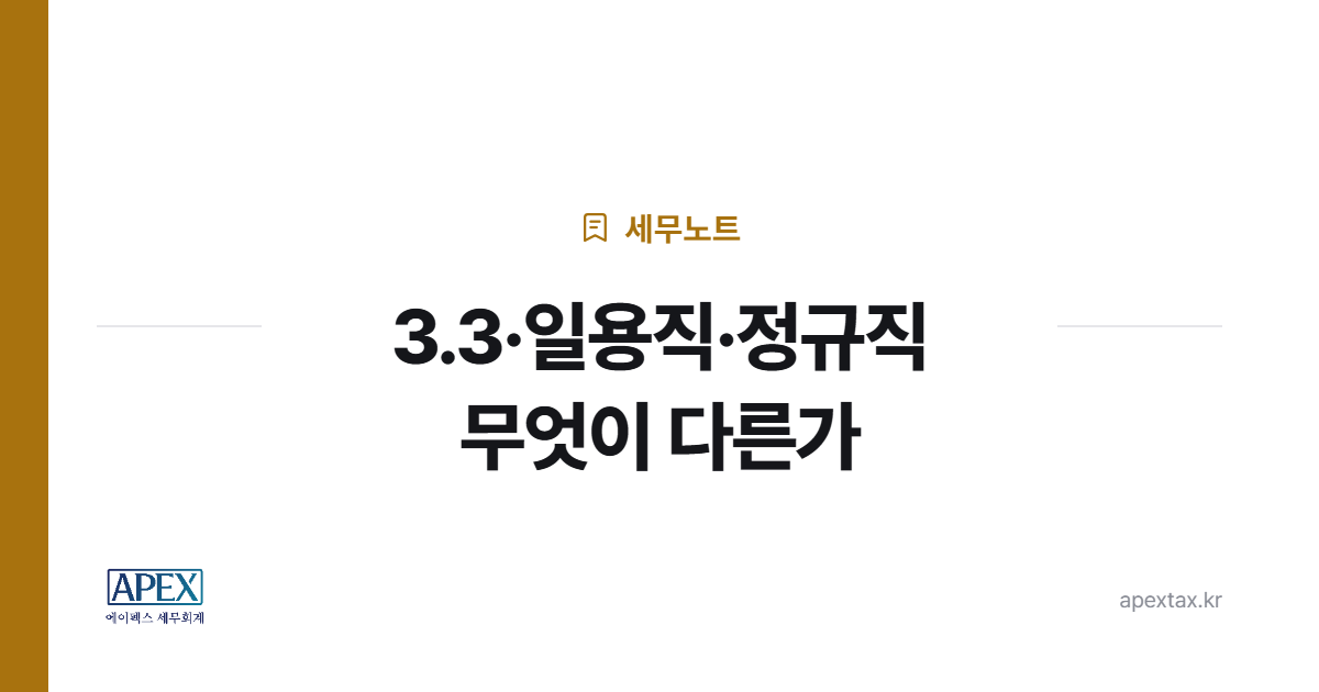 일용직 4대보험, 3.3 프리랜서·정규직 비교